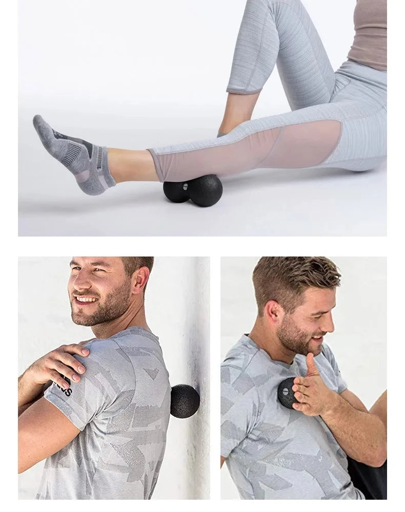 Balle de massage musculaire double avec points de pression pour massage profond